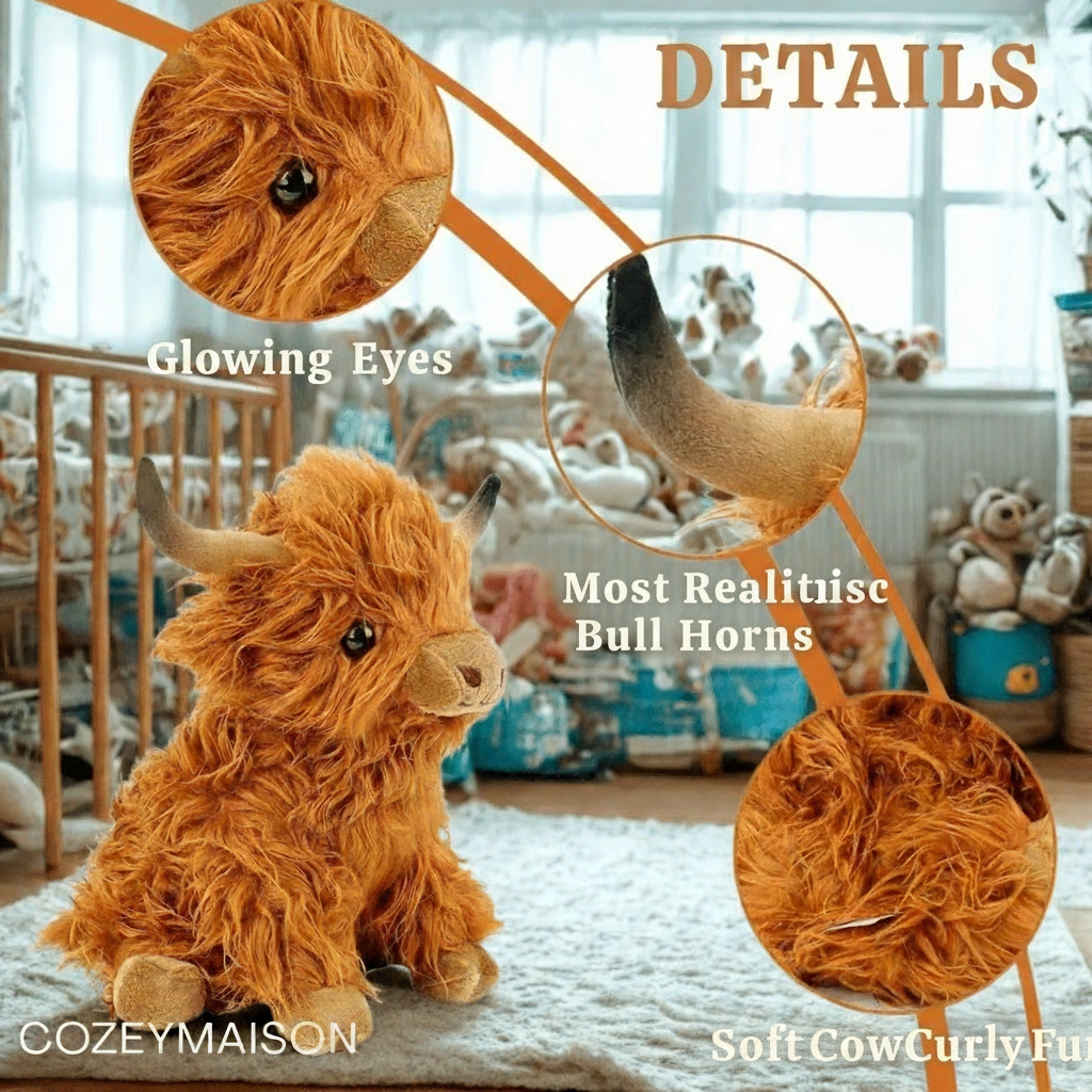 Soft Highland Cow Plush Toy For Cuddle Friends At Home