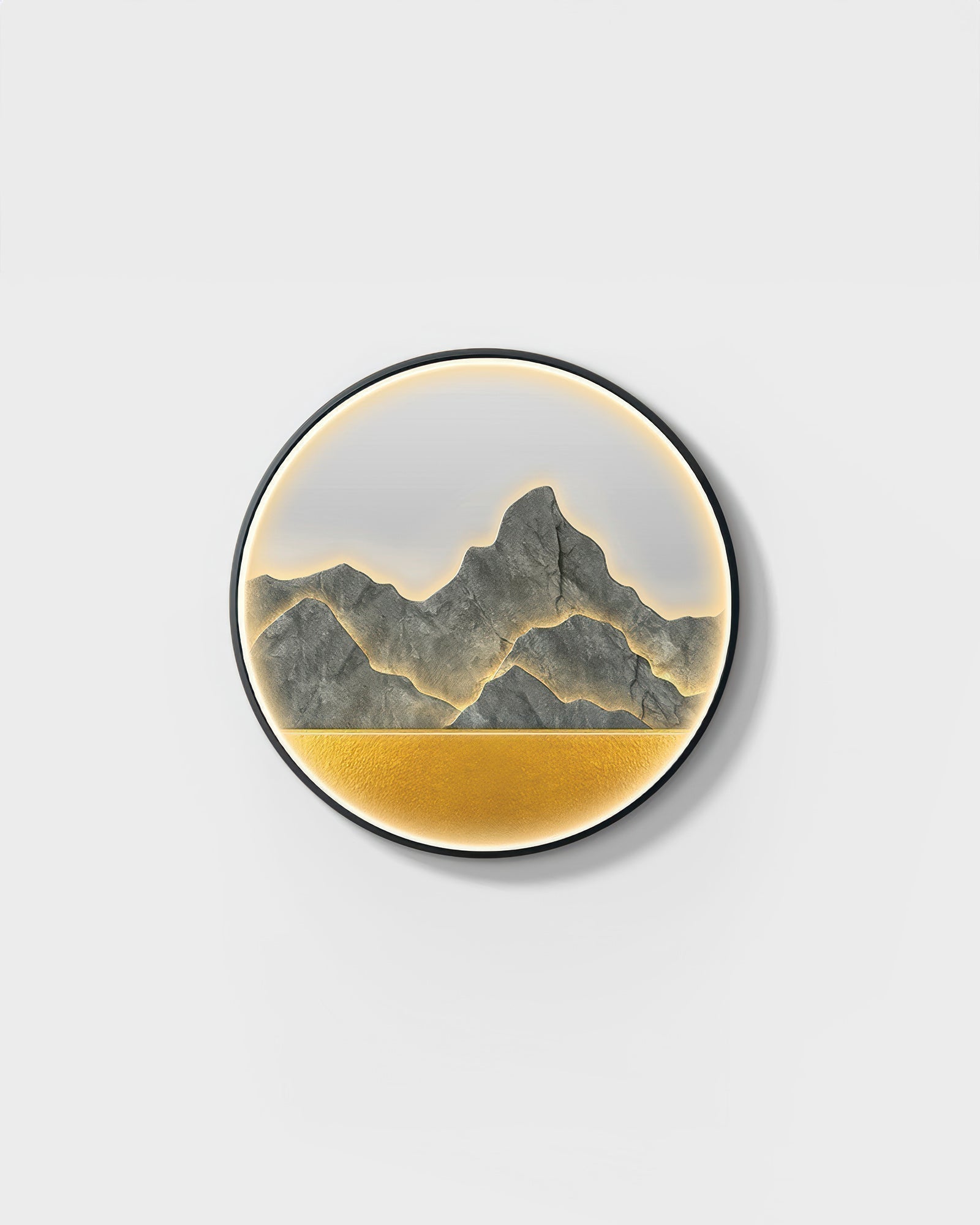 Silhouette Circle Wall Decor With Mountain Refuge Accent In Luxe Style
