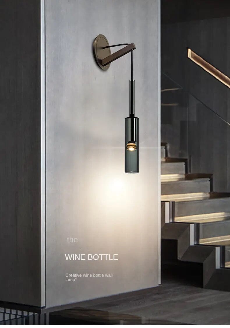 Vellara Smoky Gray Glass Wall Light With Luxe Finish