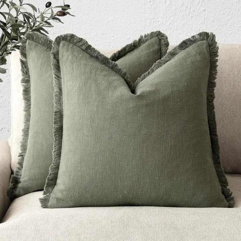 NovaLinen Elegant Cotton-Linen Pillow Covers for Stylish Decor