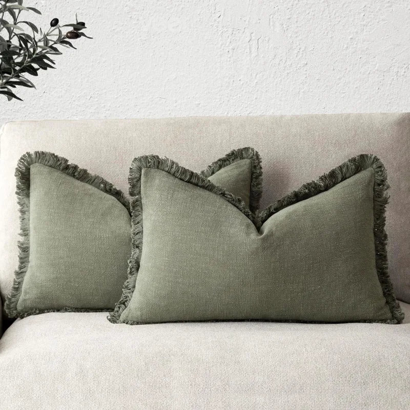 NovaLinen Elegant Cotton-Linen Pillow Covers for Stylish Decor