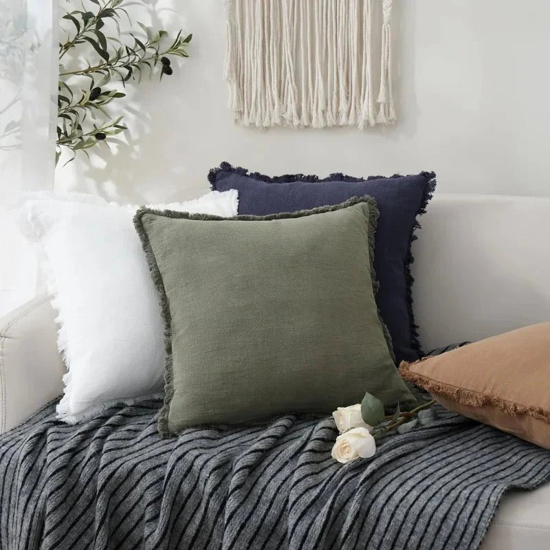 NovaLinen Elegant Cotton-Linen Pillow Covers for Stylish Decor