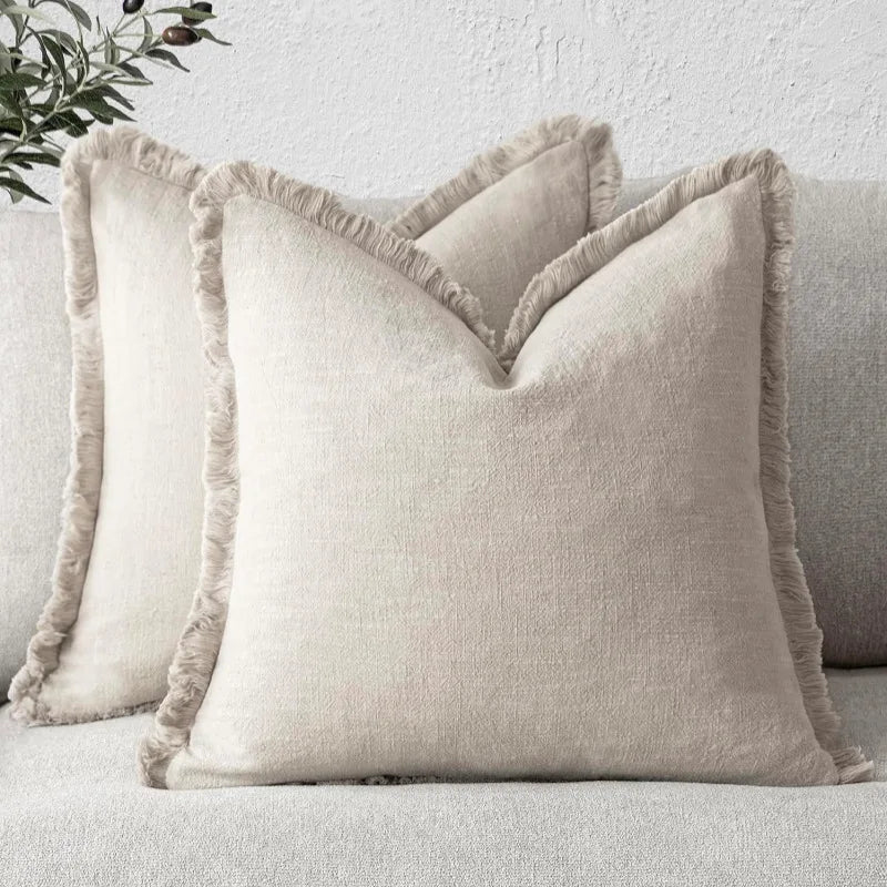 NovaLinen Elegant Cotton-Linen Pillow Covers for Stylish Decor