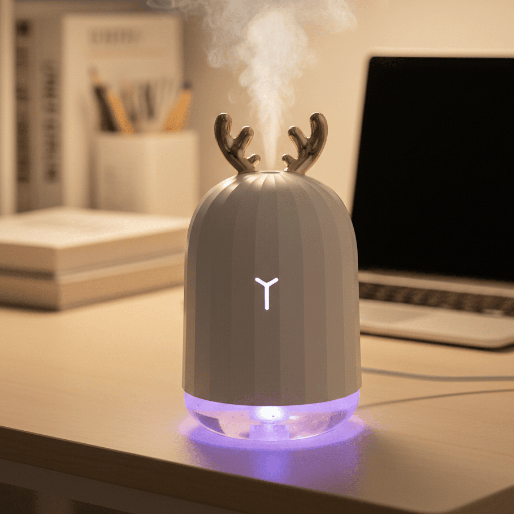 LumaDeer Mini Deer Humidifier Ultra Quiet with Color Changing LEDs and Auto Shut Off