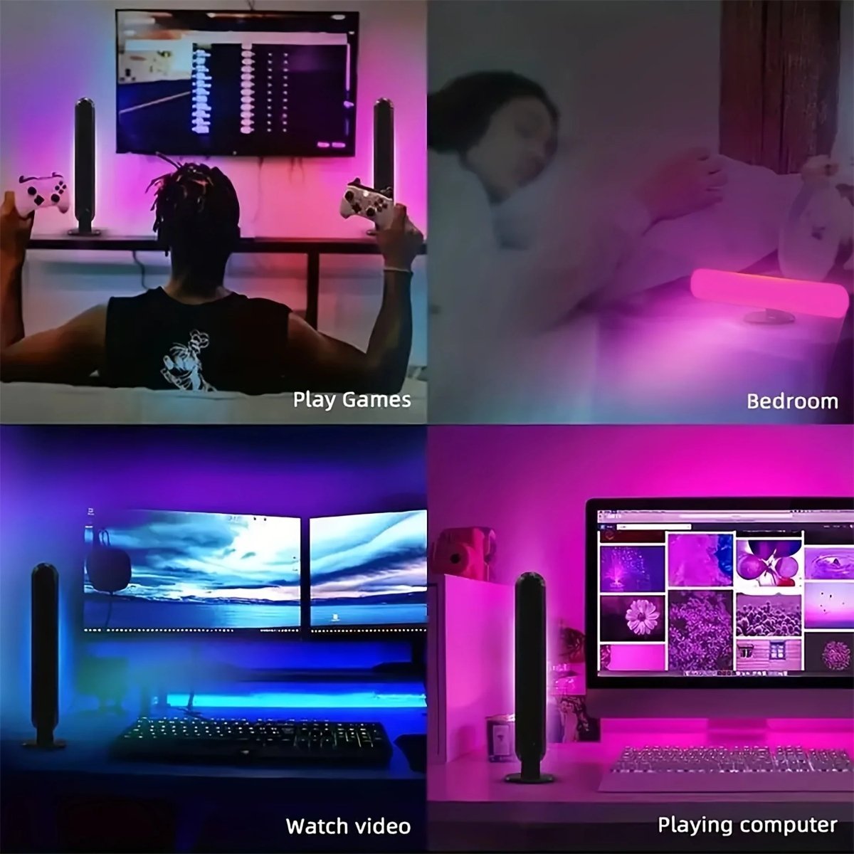LumaDesk USB RGB-lysskinne med flere farvetilstande