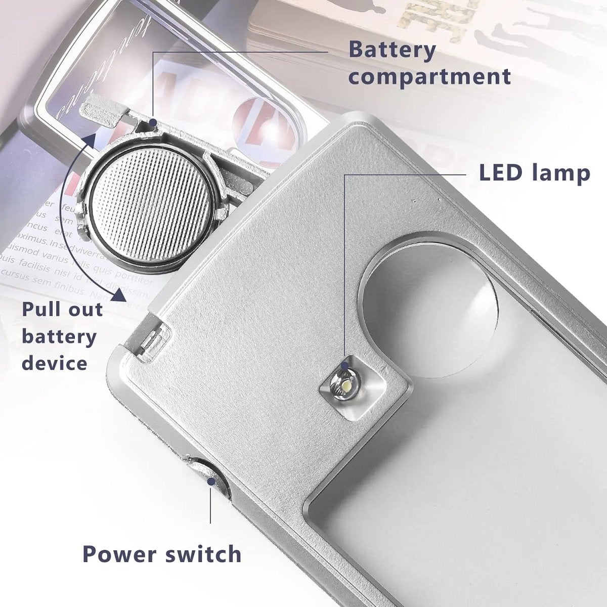 LuminaView LED Pocket Magnifier With 3x And 6x Magnification For Precise Details