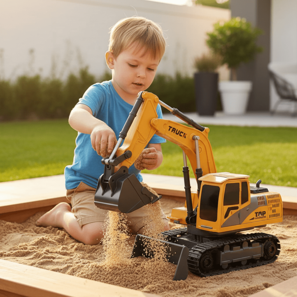 TerraForge RC Excavator With Metal Alloy Body And Realistic Lights And Sounds