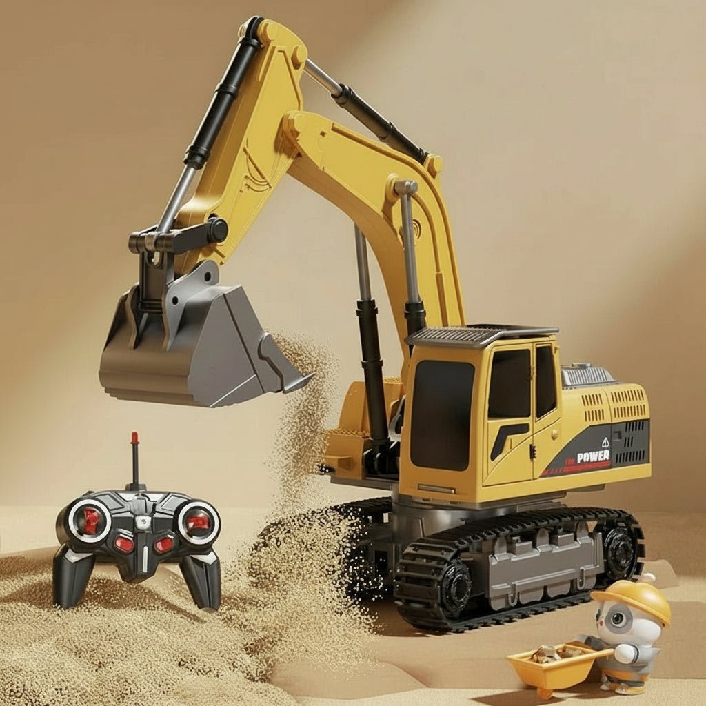 TerraForge RC Excavator With Metal Alloy Body And Realistic Lights And Sounds