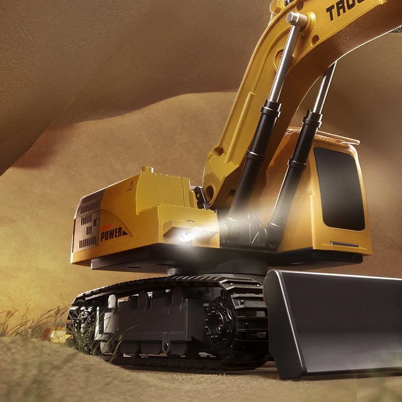 TerraForge RC Excavator With Metal Alloy Body And Realistic Lights And Sounds