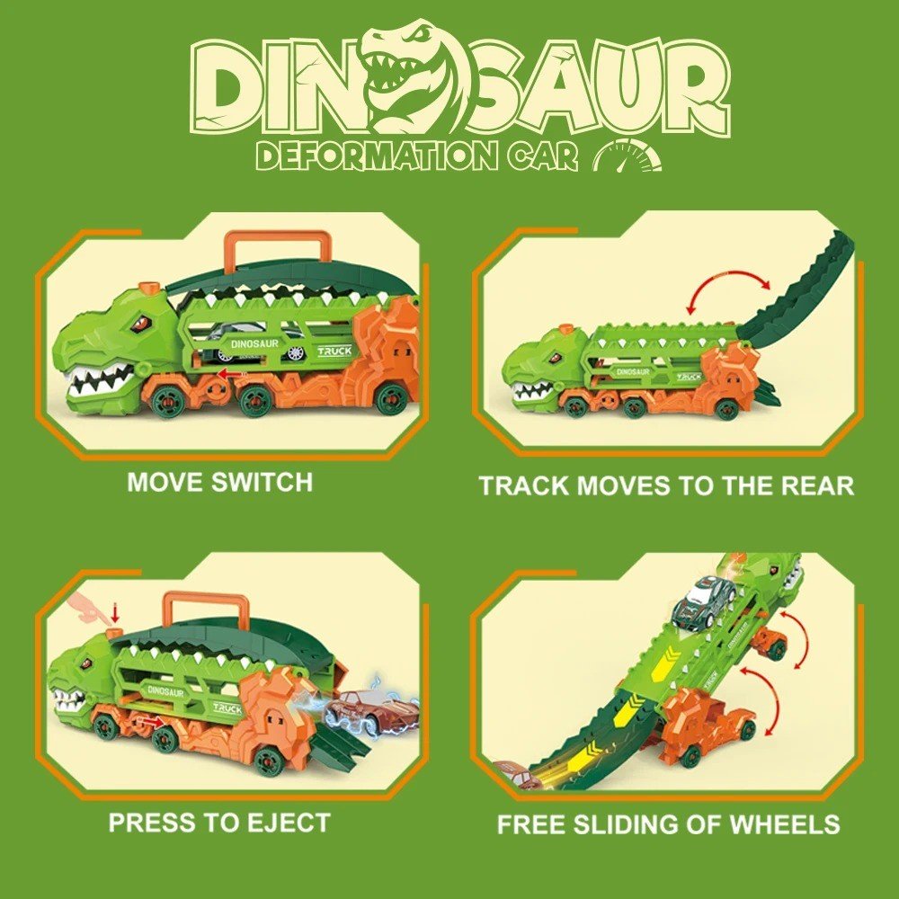 Turbo Dino Ramp Transporter Playset With Mini Cars