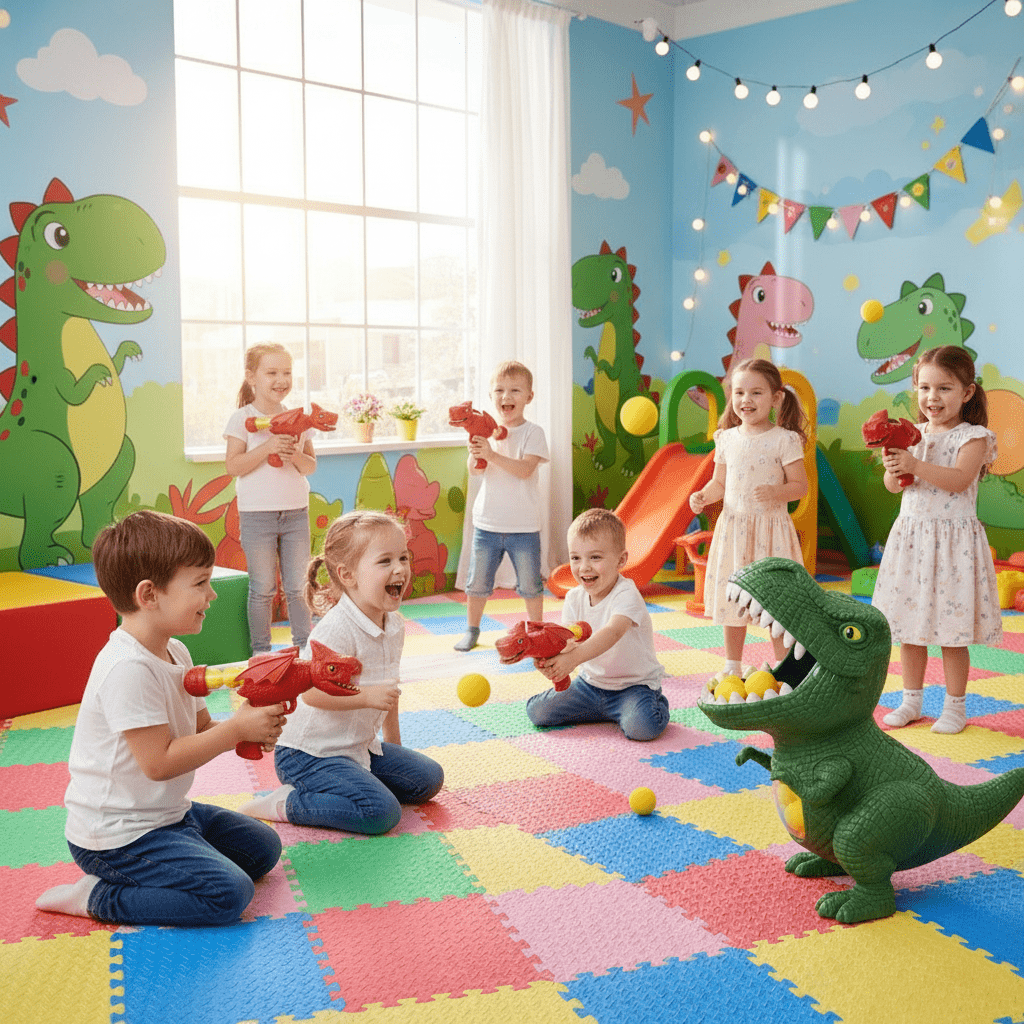 DinoPulse Blaster Yumuşak Köpük Toplu Dinozor Atış Oyunu ve Hedef Tahtası