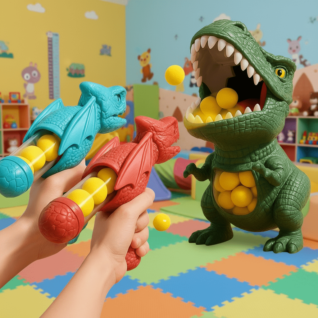 DinoPulse Blaster Yumuşak Köpük Toplu Dinozor Atış Oyunu ve Hedef Tahtası