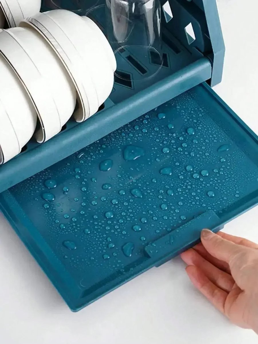 AeroDrain Sturdy 2-Tier Dish Drainer With Drip Tray And Cutlery Holder