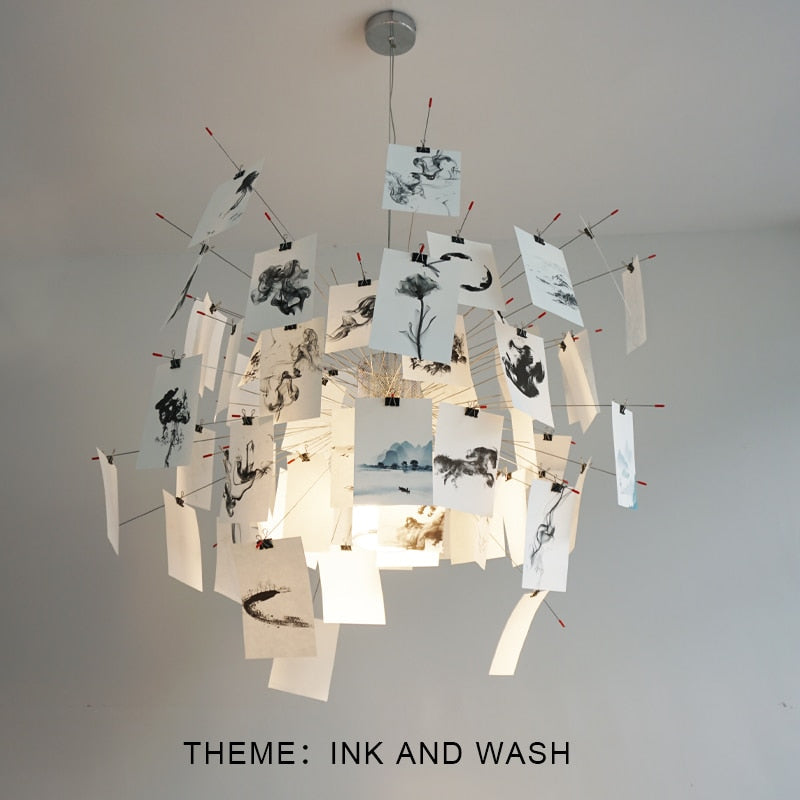 Ingo Maurer Zettel Chandelier By DIY Illumination Personalized Lighting