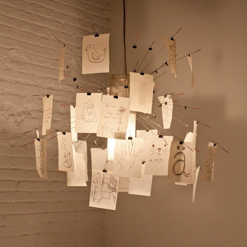 Ingo Maurer Zettel Chandelier By DIY Illumination Personalized Lighting