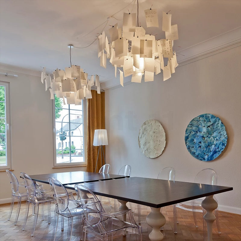 Ingo Maurer Zettel Chandelier By DIY Illumination Personalized Lighting