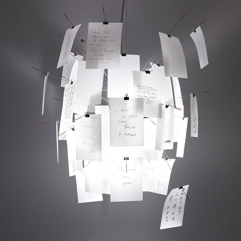 Ingo Maurer Zettel Chandelier By DIY Illumination Personalized Lighting