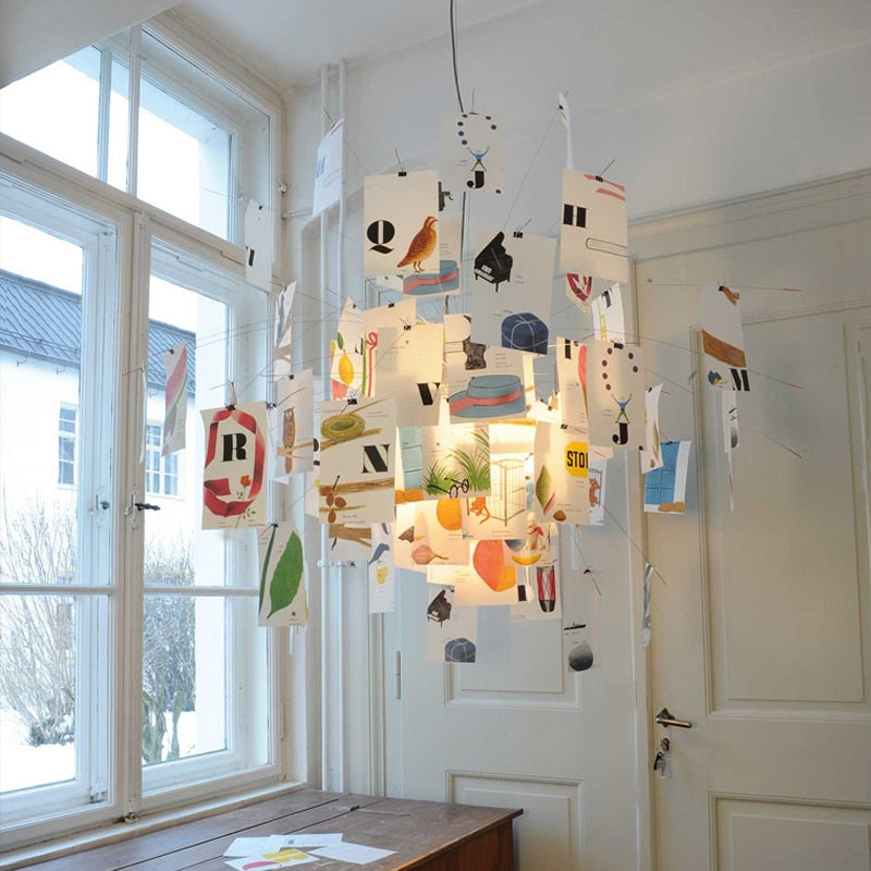 Ingo Maurer Zettel Chandelier By DIY Illumination Personalized Lighting