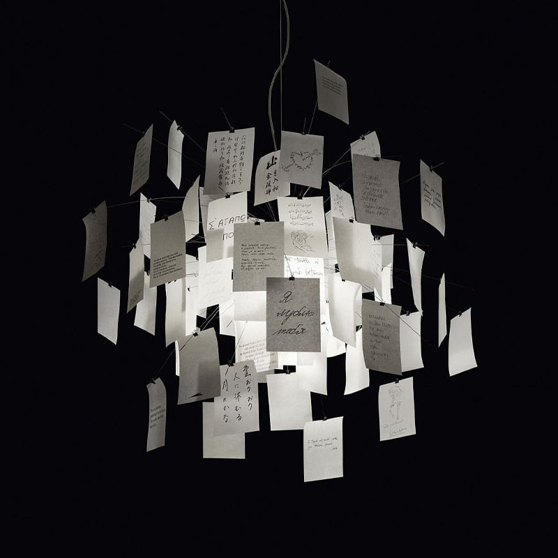 Ingo Maurer Zettel Chandelier By DIY Illumination Personalized Lighting