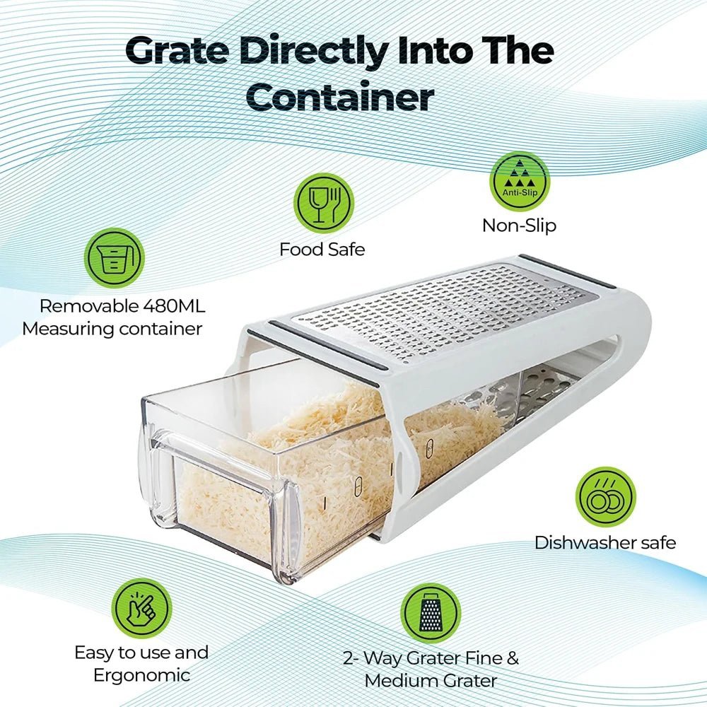 GrateMate Pro Double Sided Stainless Steel Grater For Effortless Kitchen Prep