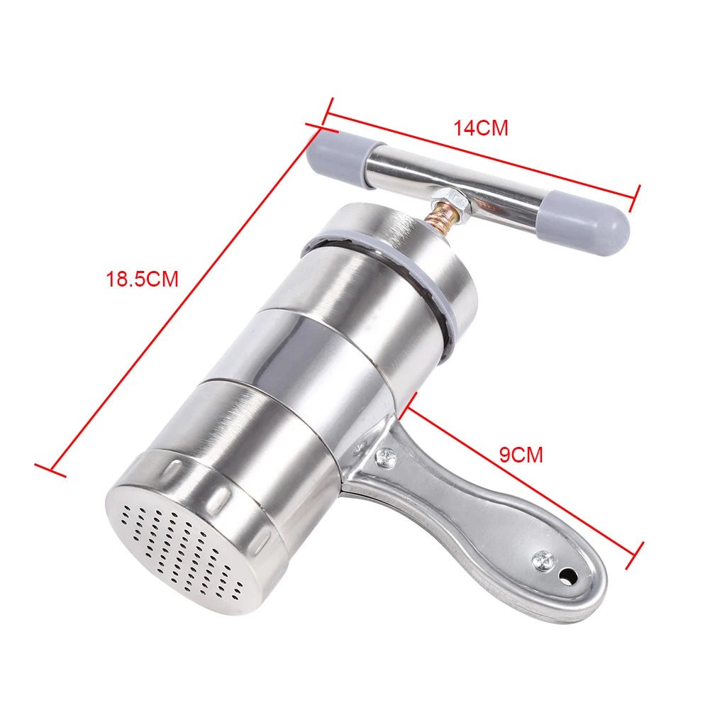 PastaCraft Manual Pasta Maker, Stainless Steel, Five Shaping Options