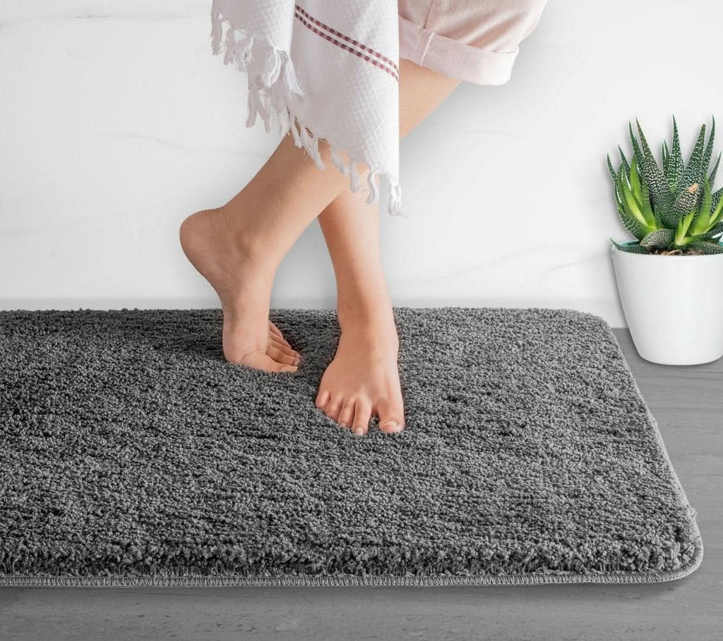 Nordra Bath Mat Soft Microfiber Bath Rug Quick Drying Non Slip Scandinavian Style