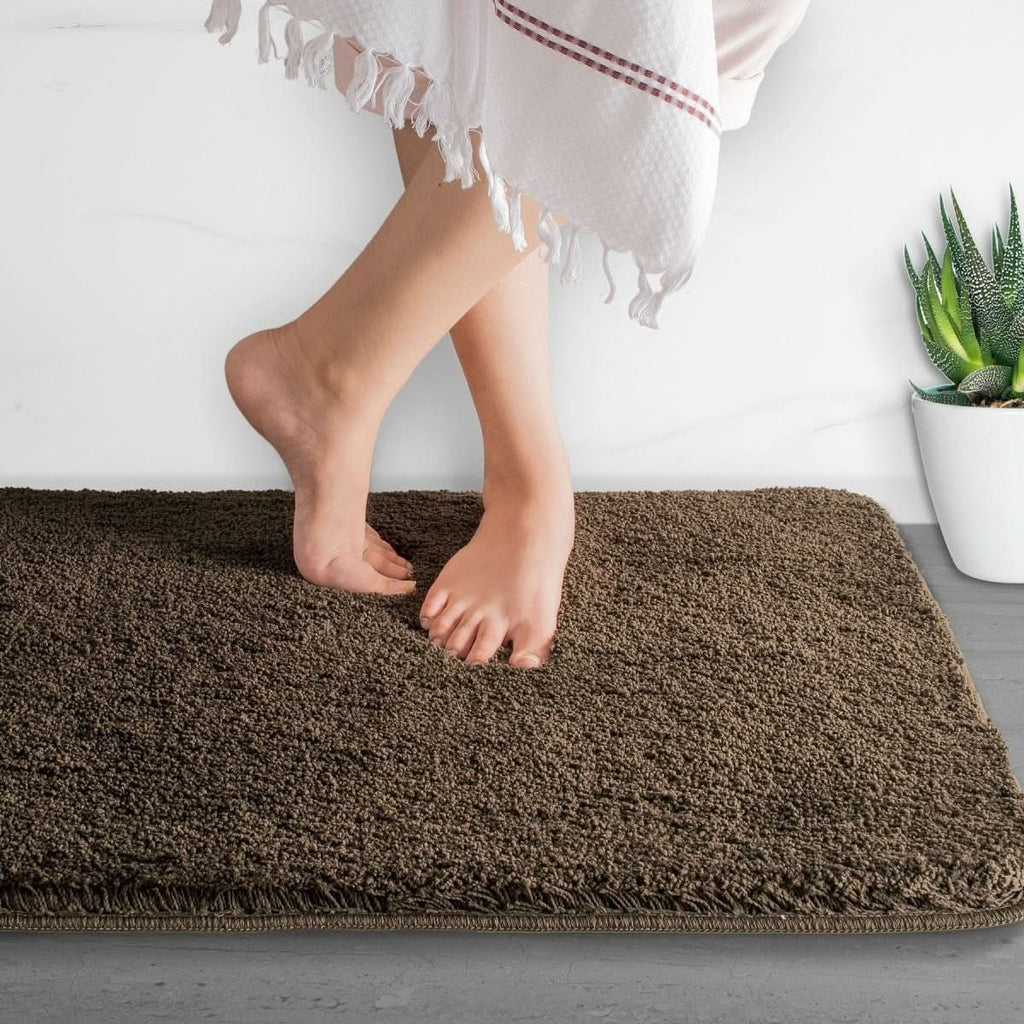 Nordra Bath Mat Soft Microfiber Bath Rug Quick Drying Non Slip Scandinavian Style