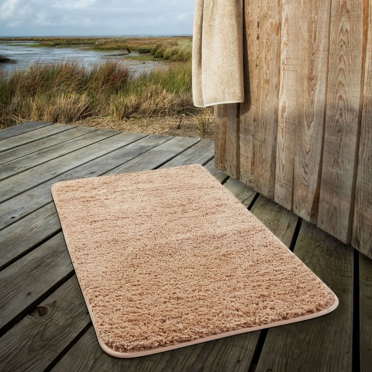 Nordra Bath Mat Soft Microfiber Bath Rug Quick Drying Non Slip Scandinavian Style