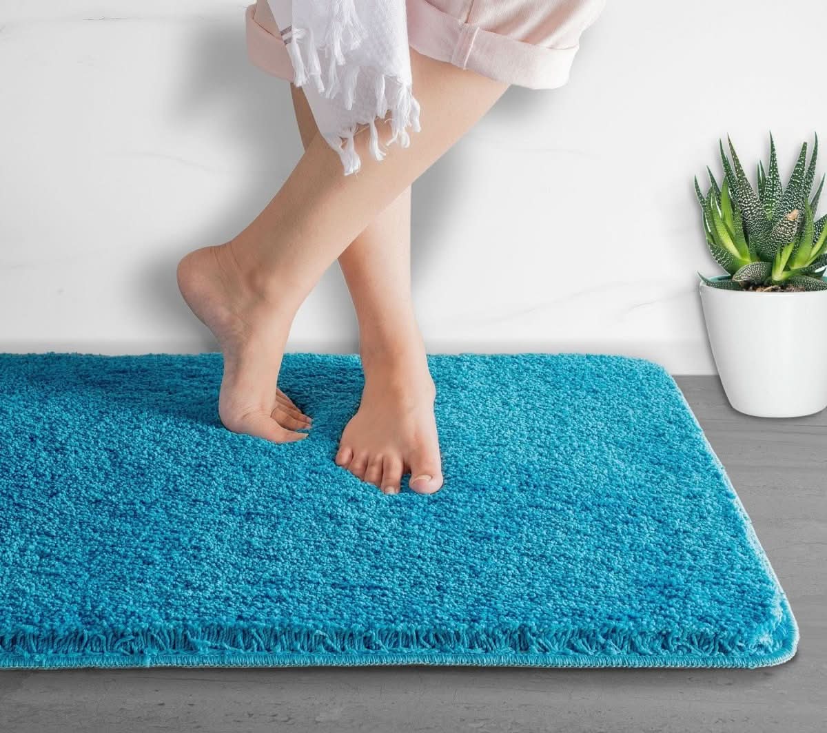 Nordra Bath Mat Soft Microfiber Bath Rug Quick Drying Non Slip Scandinavian Style