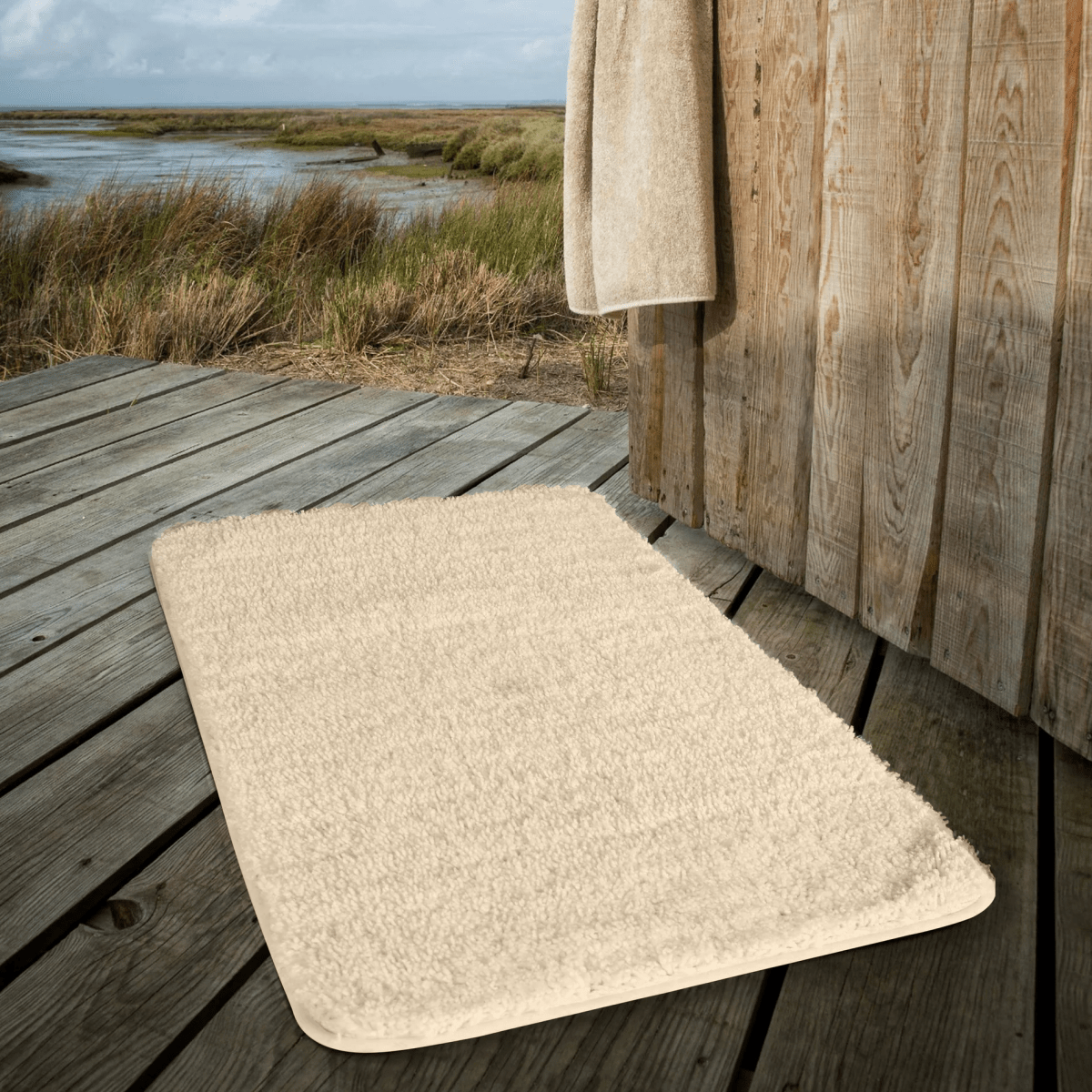 Nordra Bath Mat Soft Microfiber Bath Rug Quick Drying Non Slip Scandinavian Style