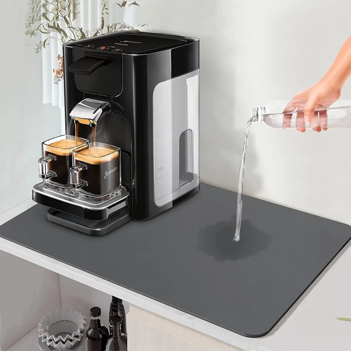 AquaQuell Tappetino da Cucina in Diatomite con Assorbimento Ultra-Rapido dell'Acqua