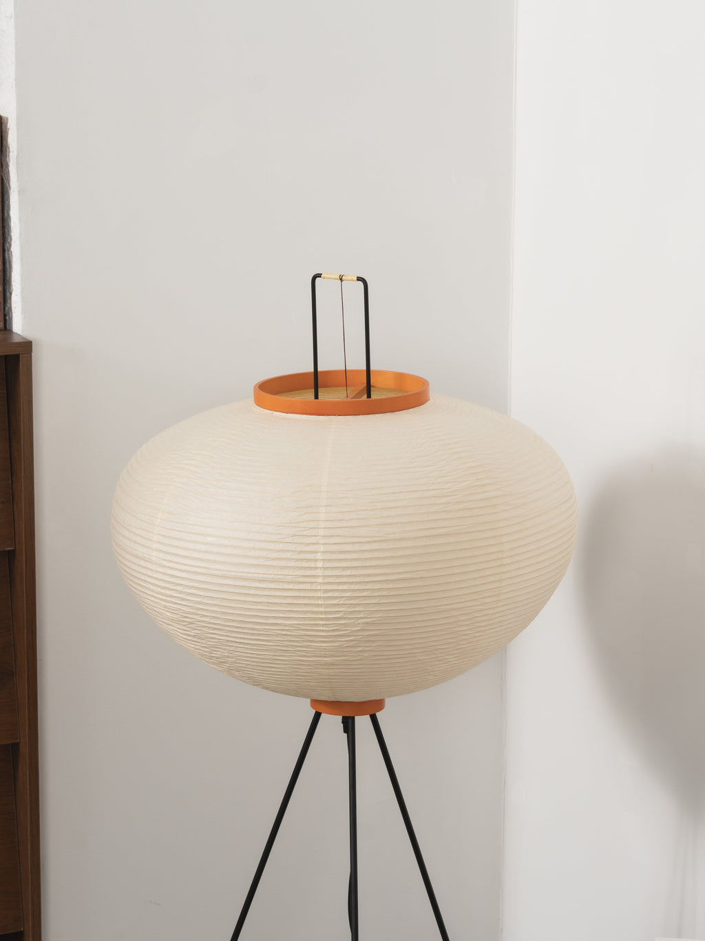 Akari Mulberry papir gulvlampe i metal, japansk stil til stuer
