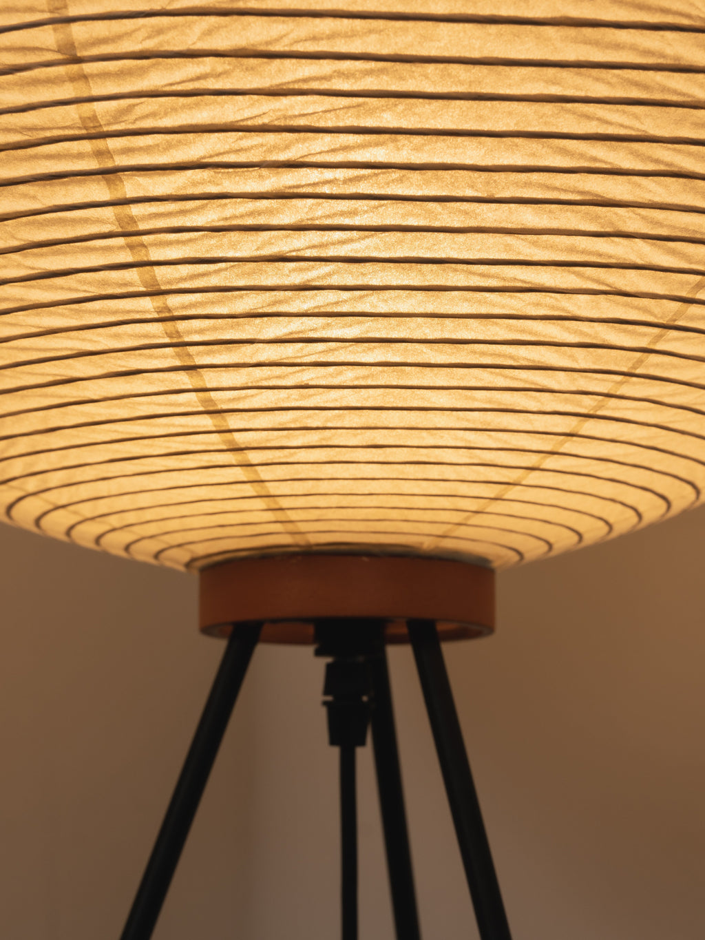 Akari Mulberry papir gulvlampe i metal, japansk stil til stuer