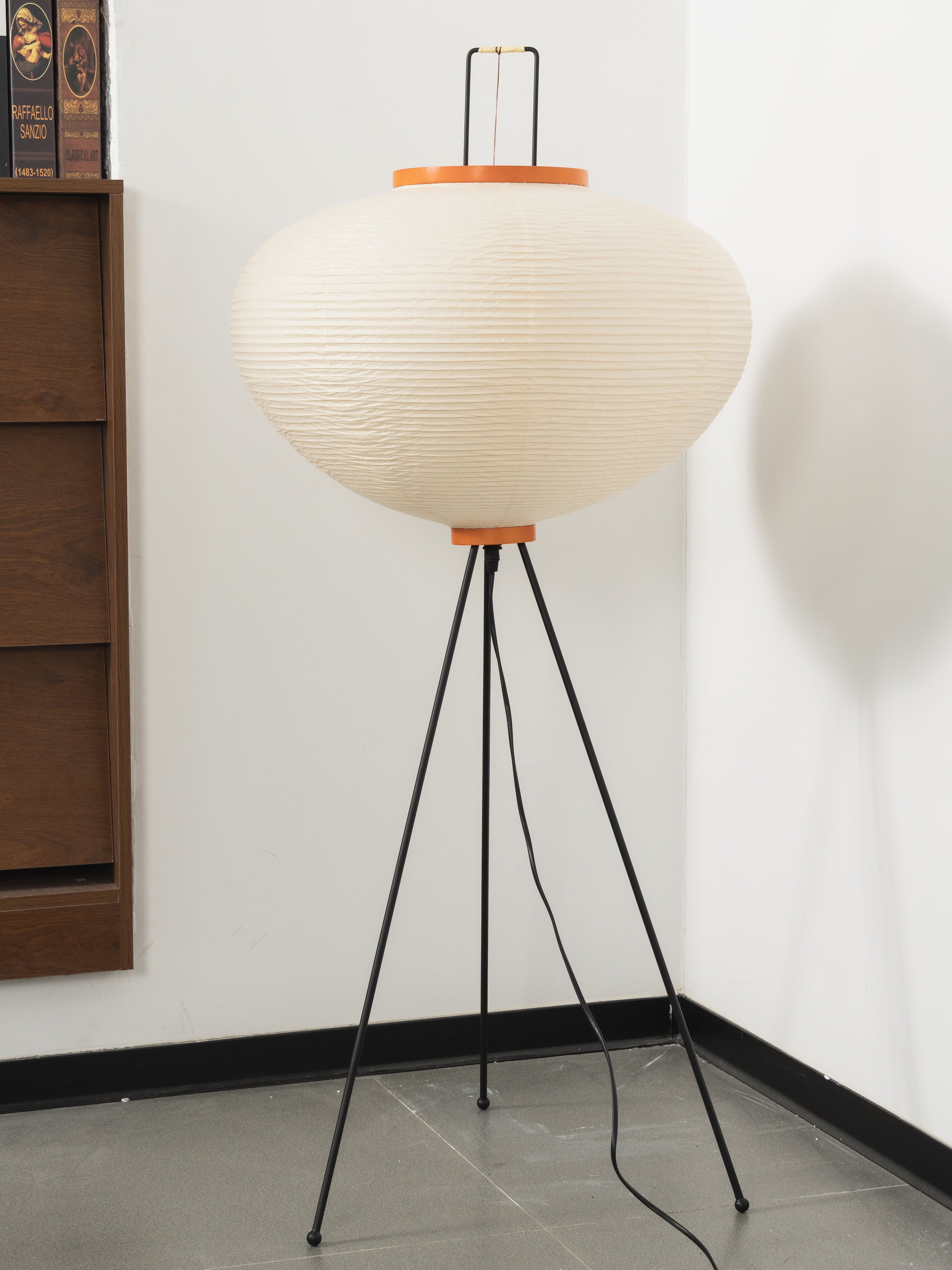 Akari Mulberry papir gulvlampe i metal, japansk stil til stuer