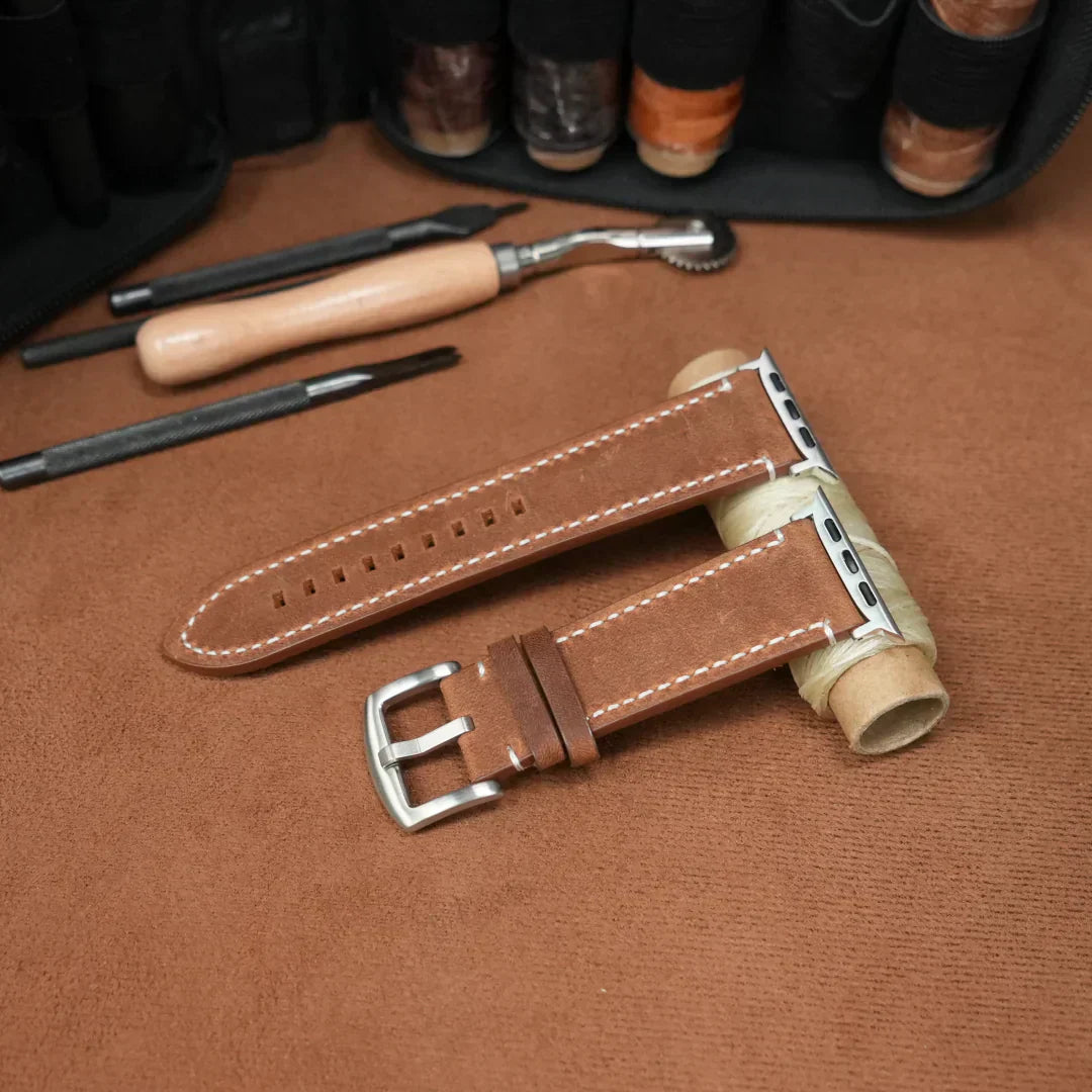 Elegante vintage leren band voor Apple Watch collectie