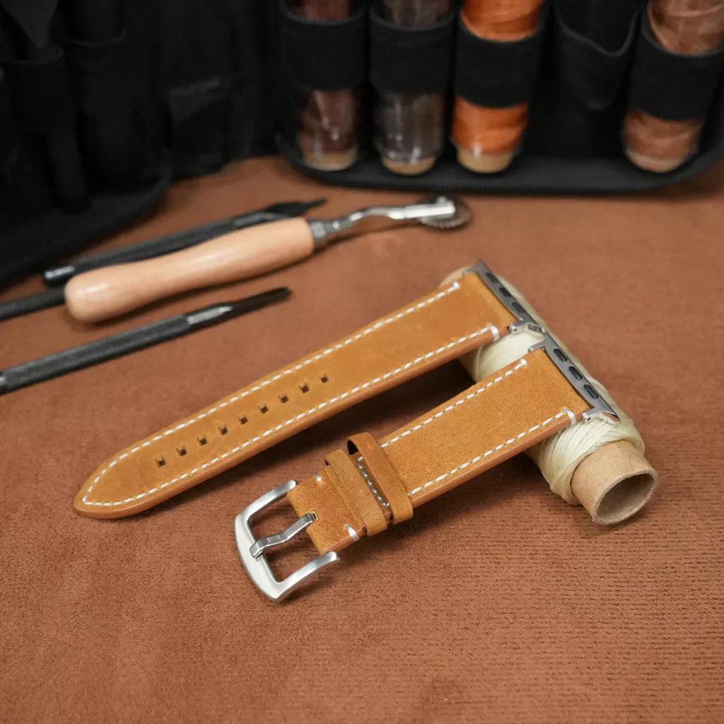 Elegante vintage leren band voor Apple Watch collectie