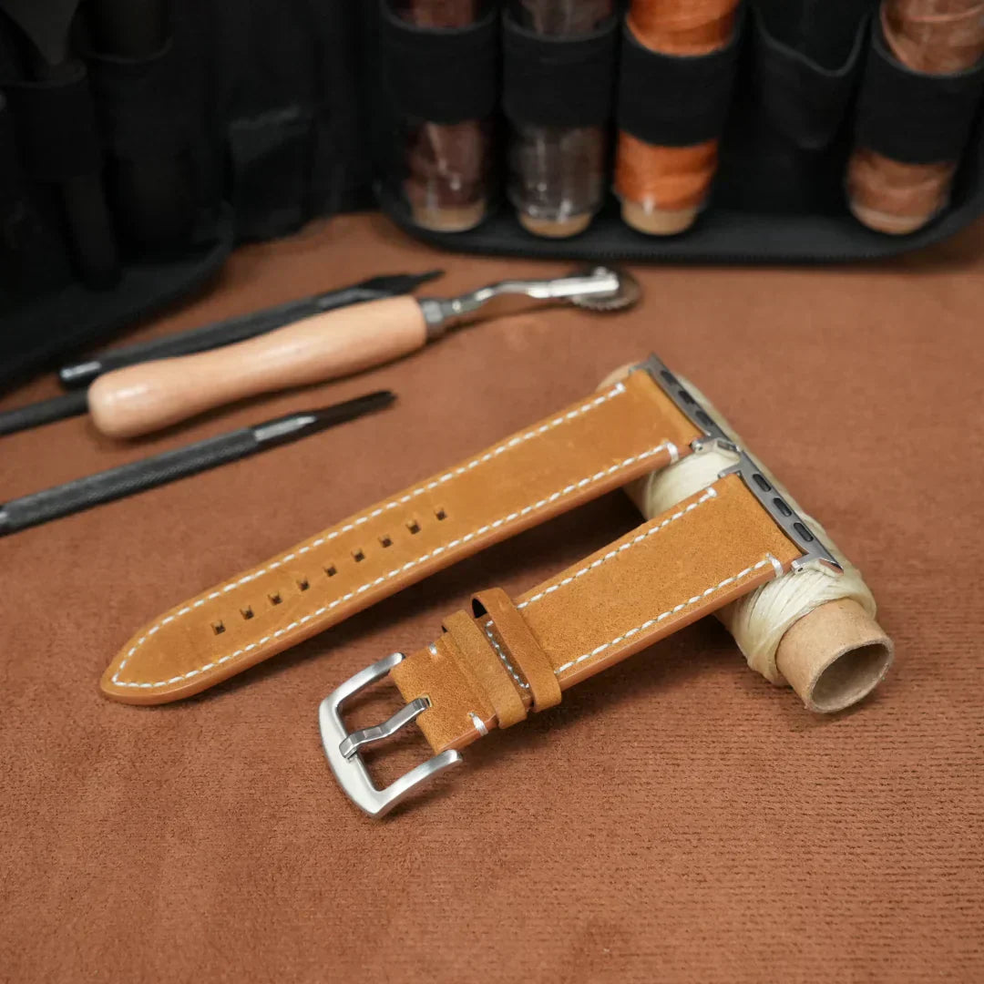 Elegante vintage leren band voor Apple Watch collectie