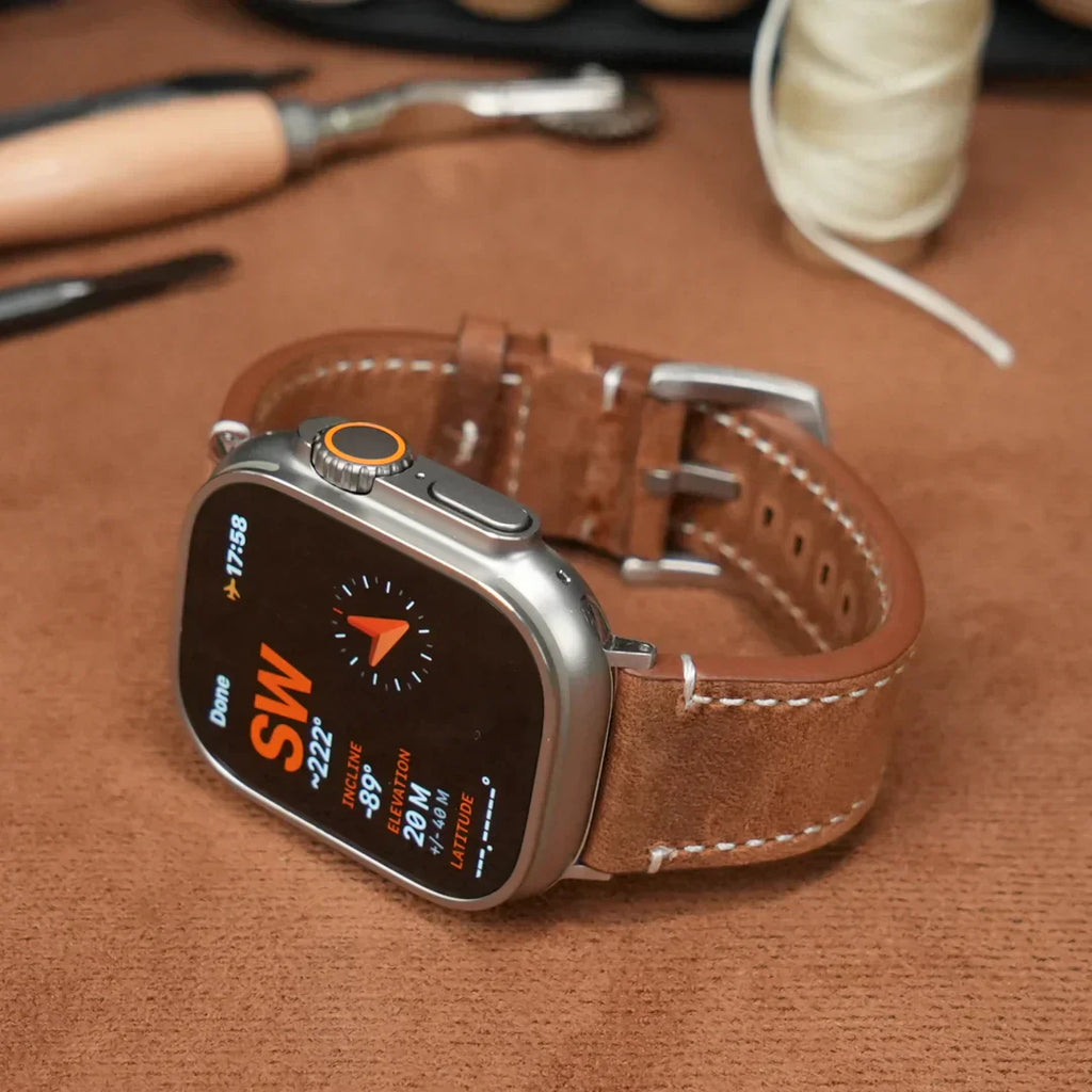 Elegante vintage leren band voor Apple Watch collectie