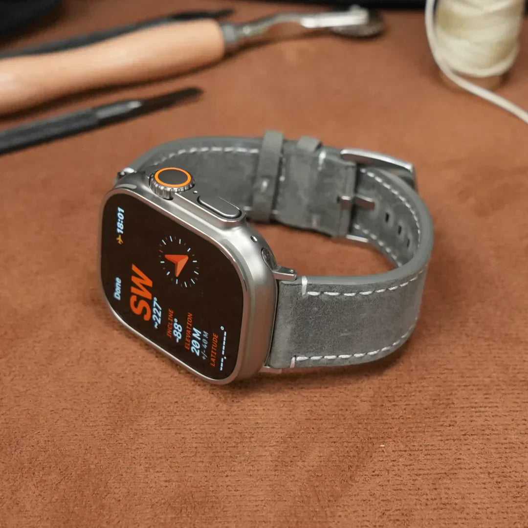Elegante vintage leren band voor Apple Watch collectie