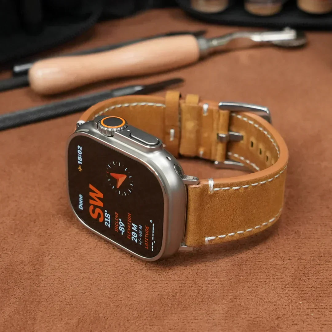 Elegante vintage leren band voor Apple Watch collectie