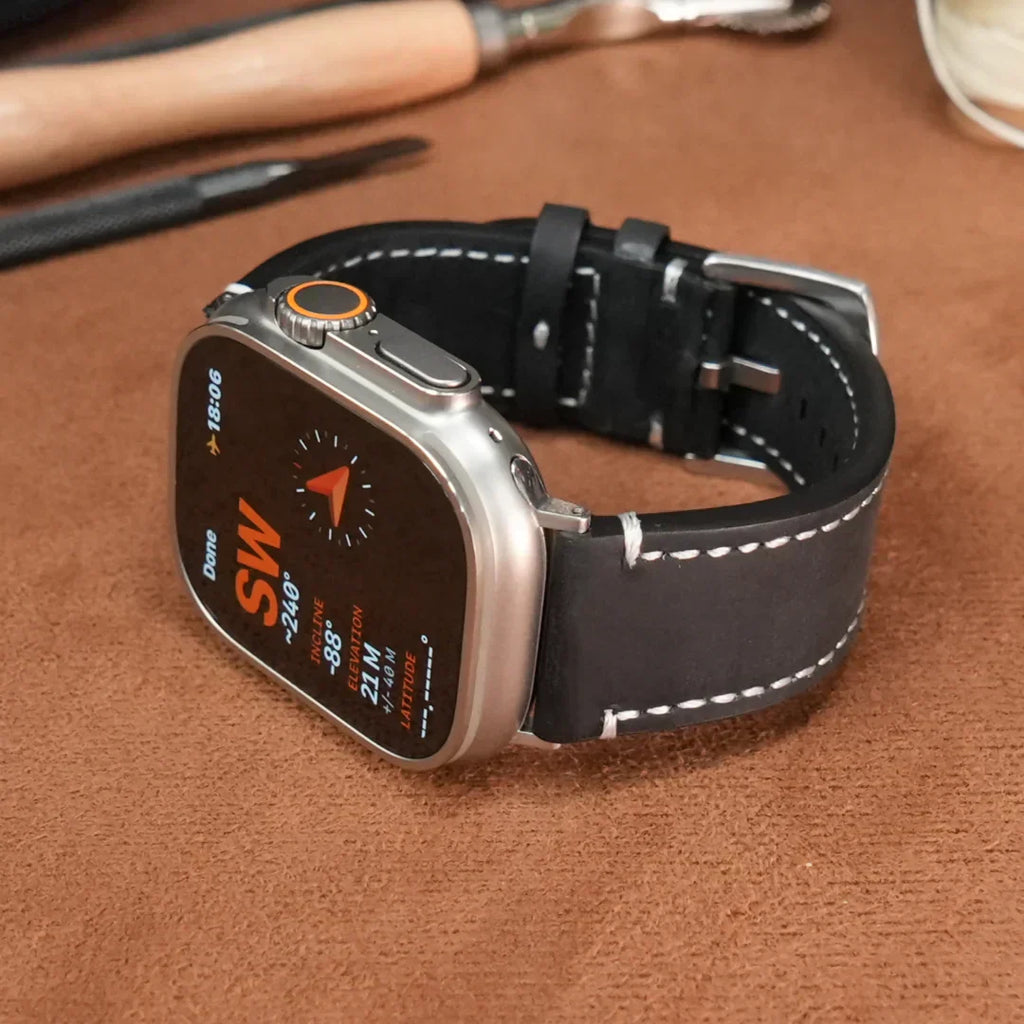 Elegante vintage leren band voor Apple Watch collectie