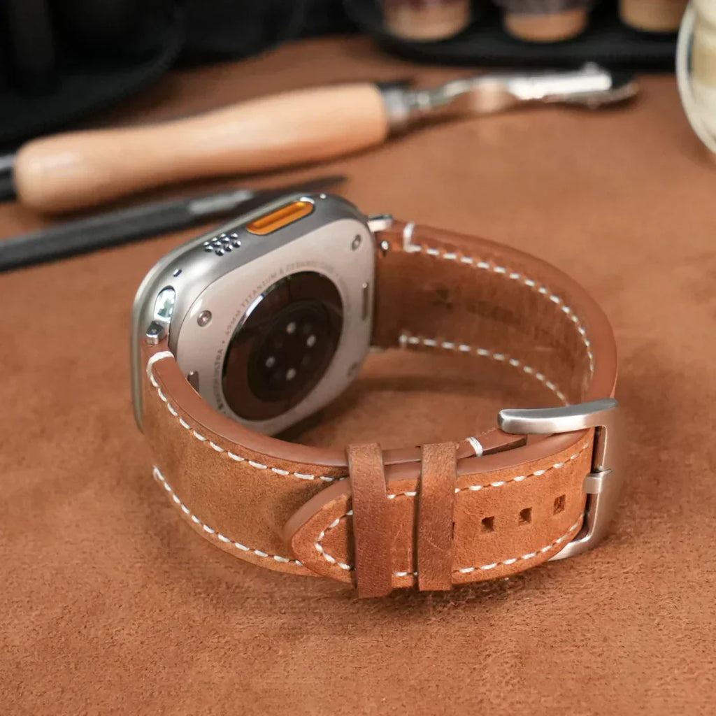 Elegante vintage leren band voor Apple Watch collectie