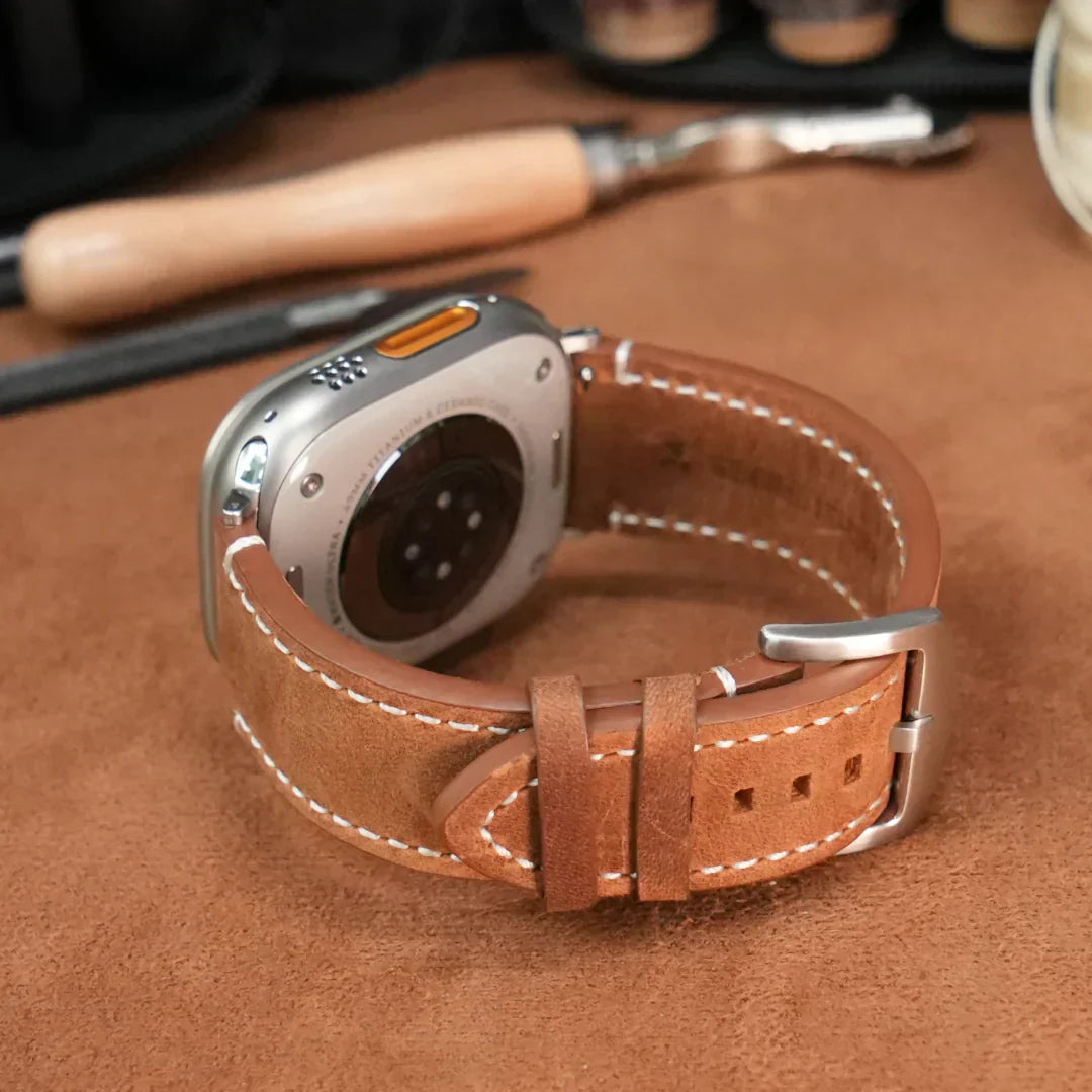 Elegante vintage leren band voor Apple Watch collectie