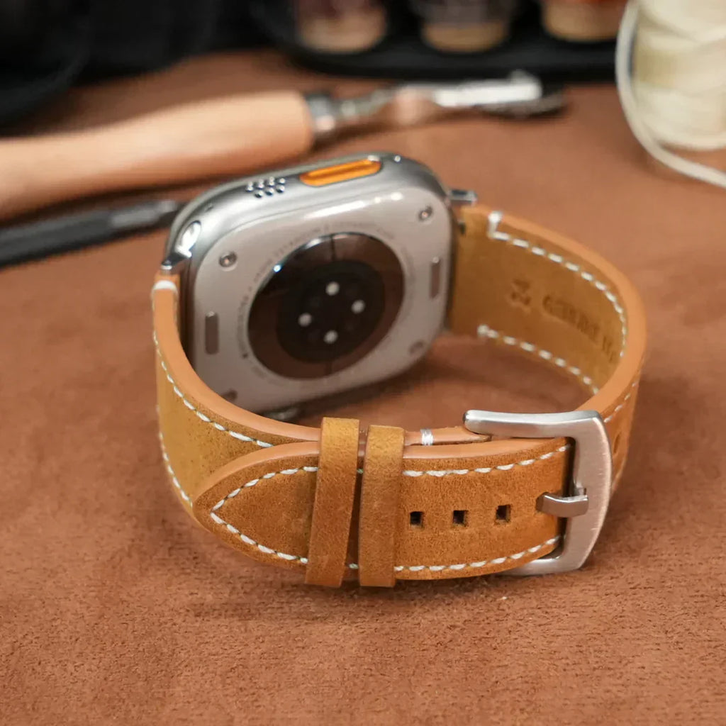 Elegante vintage leren band voor Apple Watch collectie