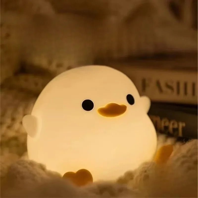 CalmDuck roztomilá silikonová lampička kachnička s měkkým LED nočním světlem