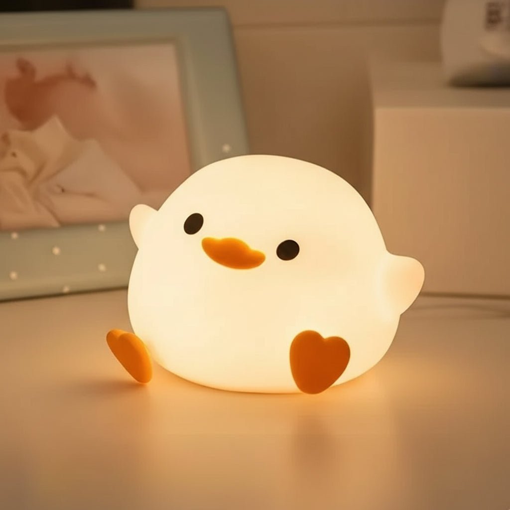 CalmDuck roztomilá silikonová lampička kachnička s měkkým LED nočním světlem