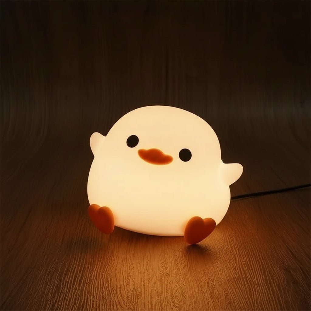 CalmDuck roztomilá silikonová lampička kachnička s měkkým LED nočním světlem