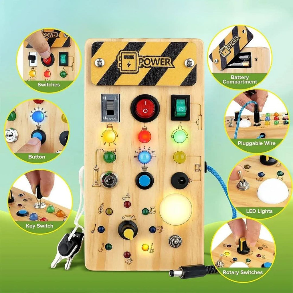 Voyager World Montessori Wooden Activity Board for Sensory and Motor Skills