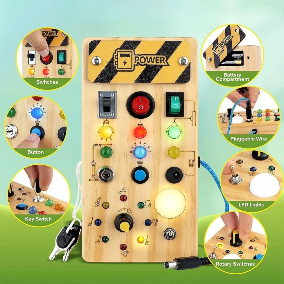 Voyager World Montessori Wooden Activity Board for Sensory and Motor Skills