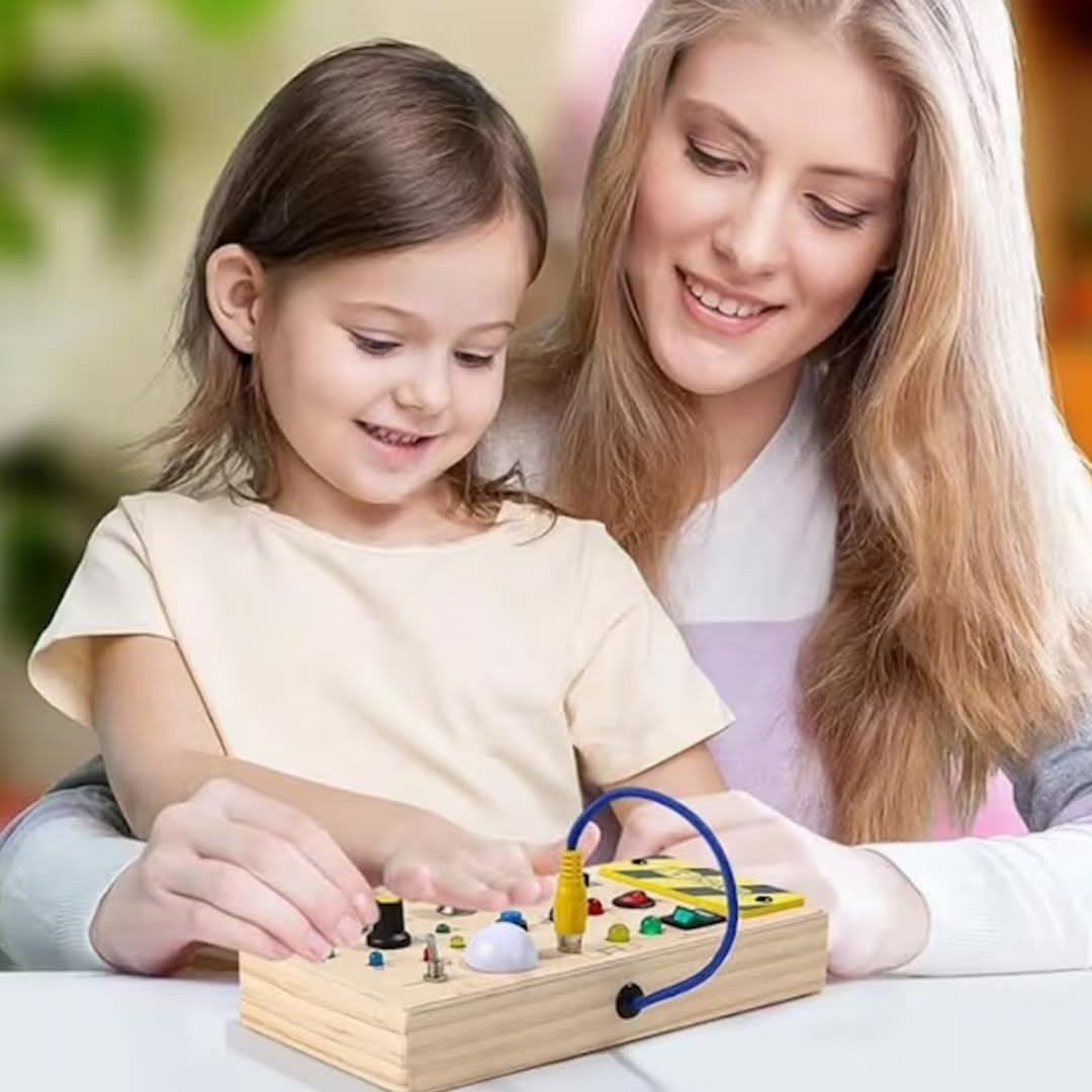Voyager World Montessori Wooden Activity Board for Sensory and Motor Skills